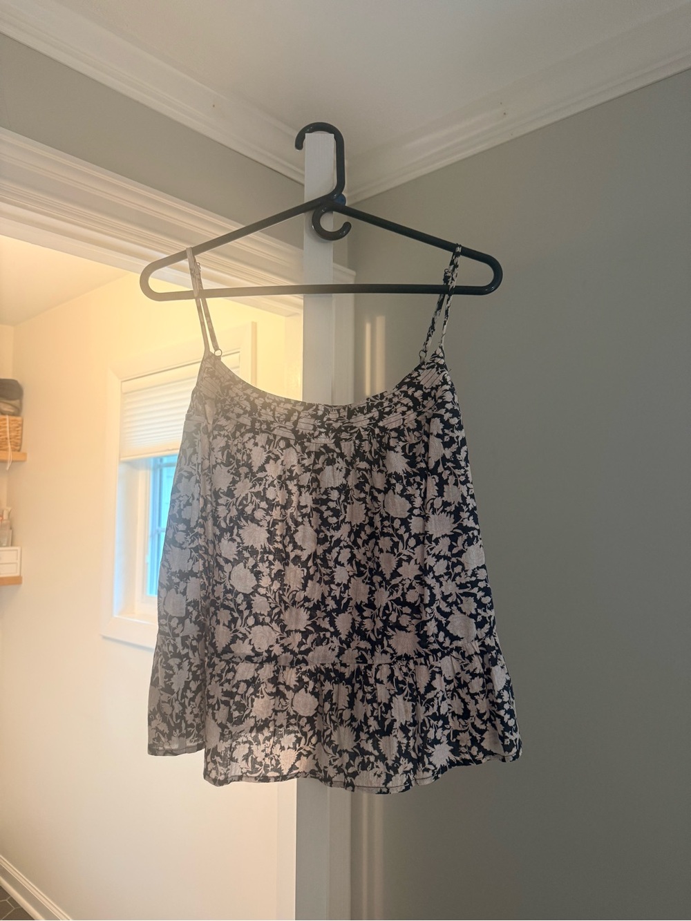 J. Crew Black and White Floral Camisole